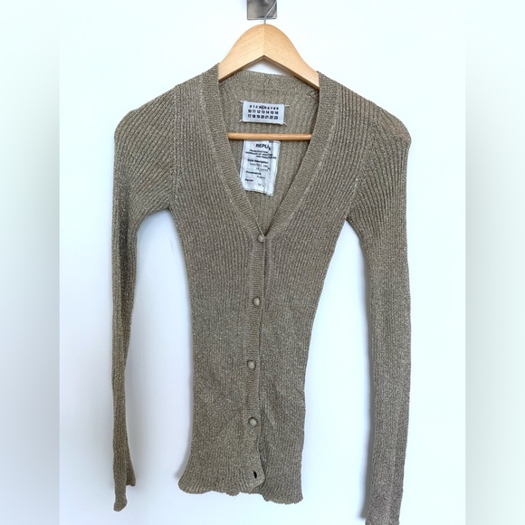 Martin Margiela metallic gold lurex cardigan Size XS - Picture 1 of 3